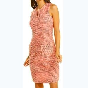 Karl Lagerfeld Paris Pink Tweed Sheath Dress – Size 10